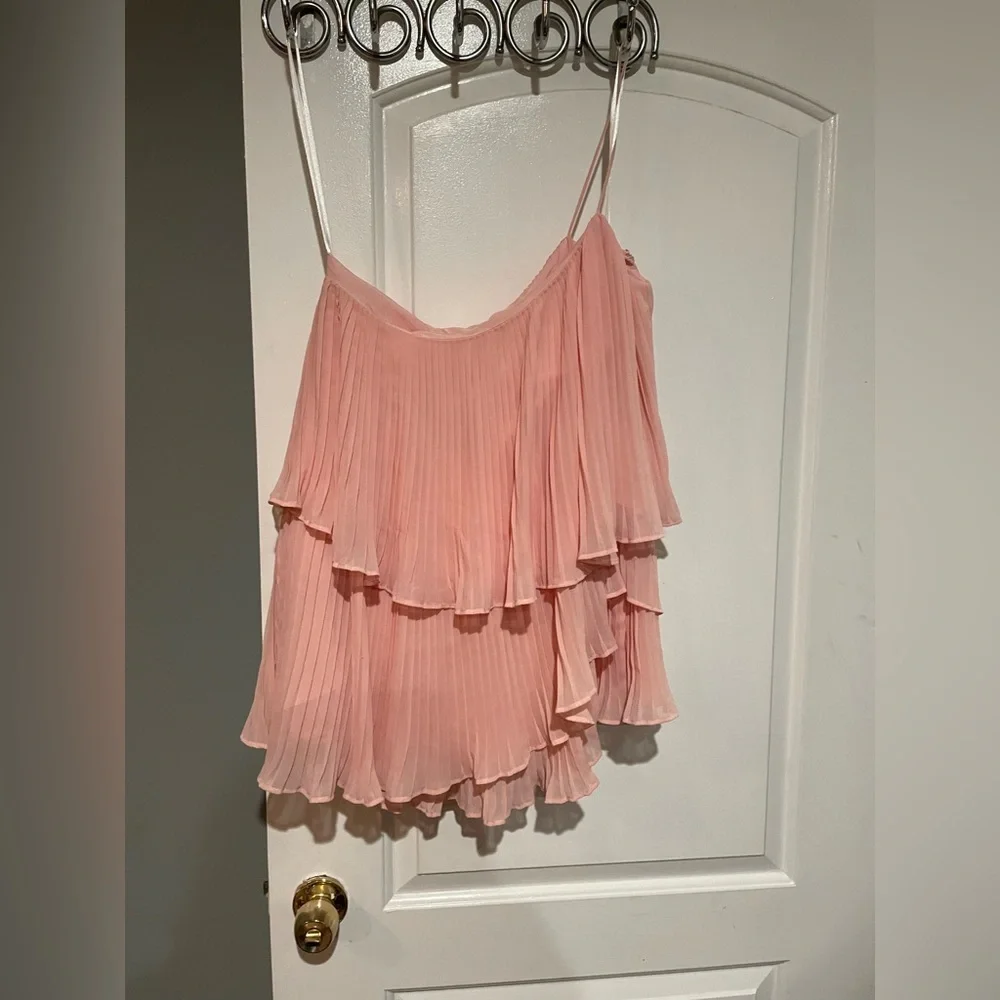 New! NBD Material Girlfriend Bubble Pink Pleated Babydoll Minidress 🎀 Medium - Picture 5 of 10